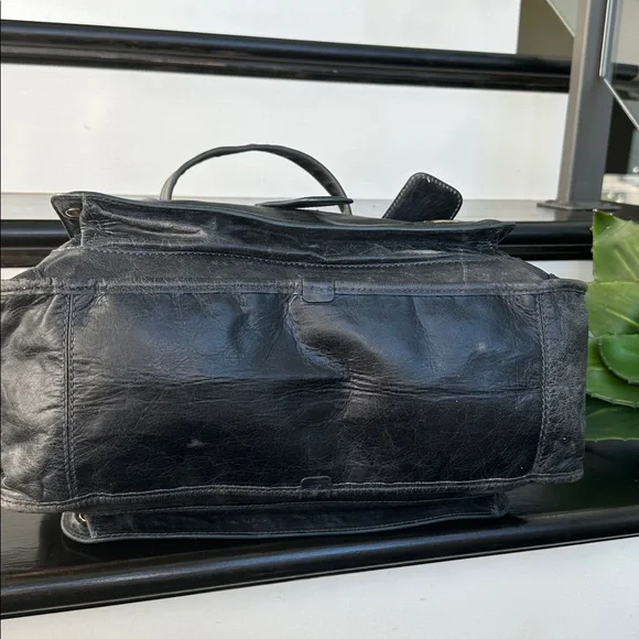 Chloé genuine leather bay bag blue/gray coloring Top Handle large purse - Picture 11 of 13